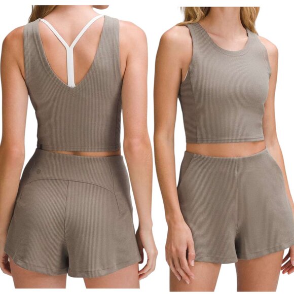 lululemon athletica Pants - Lululemon Ribbed Softstreme Two Piece Set Nomad Athleisure